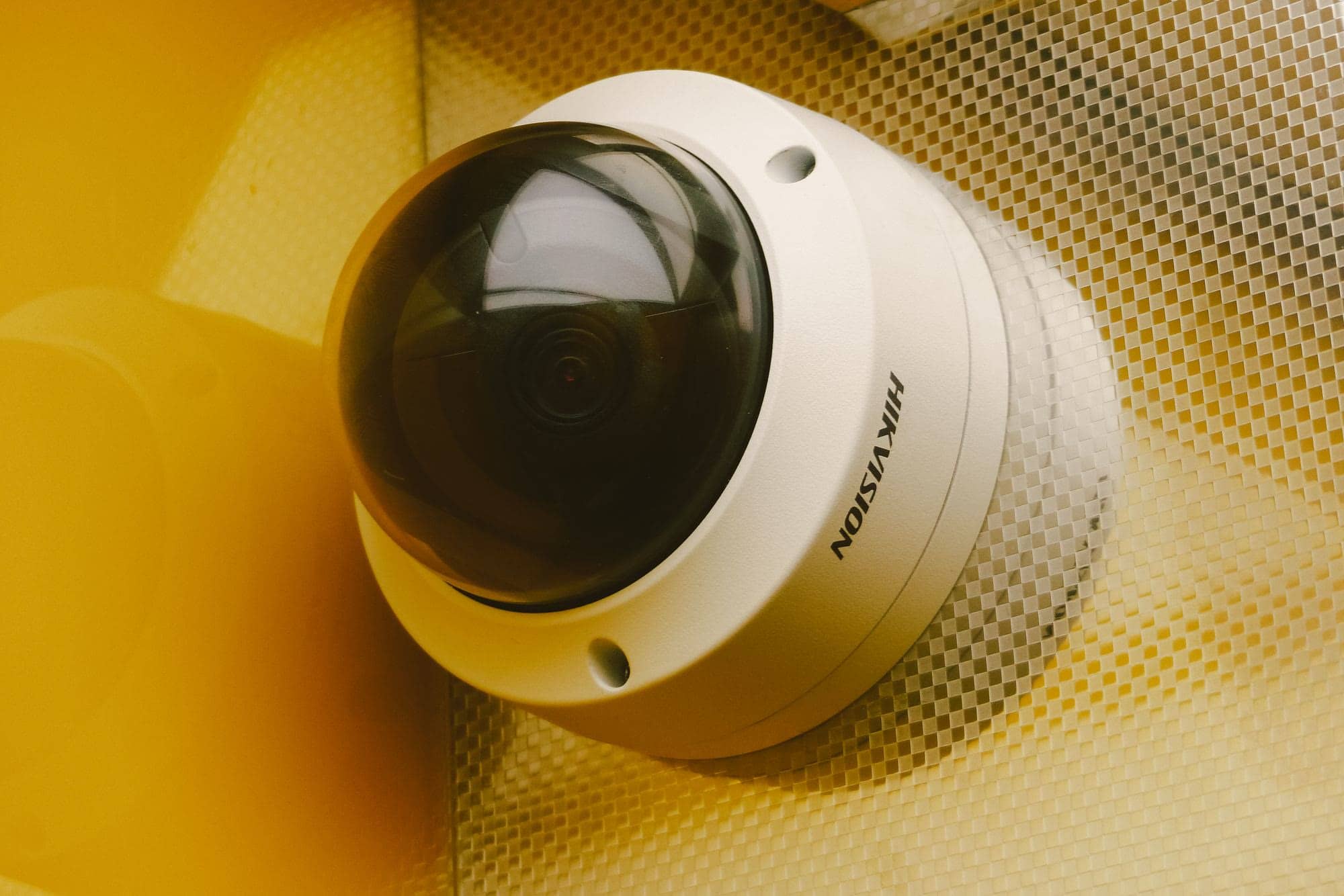 A Hikvision dome security camera